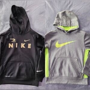 Nike Kids Gray and Green Hoodie